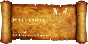 Mitiu Aminta névjegykártya